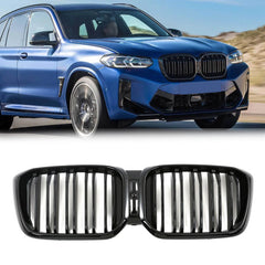 Frontgrill Kühlergrill Nieren Doppelsteg Grill Schwarz Passend für X3 G01 X4 G02 LCI
