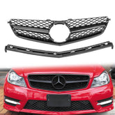 Grill Kühlergrill Frontgrill Schwarz für Mercedes C Klasse W204 C63 AMG 2007-2011