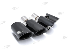 Schwarz Auspuffblenden Endrohre Endrohrblende für Porsche Panamera 970 2009-2013 et167