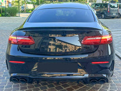 Diffusor Heckdiffusor + Auspuff Schwarz für Mercedes E-Klasse Coupe C238 A238 AMG Line 16-21