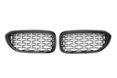 Front Stoßstange Grill Diamantgrill Kühlergrill Chrom Passend für 5er G30 G31 LCI 2020+