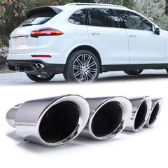 Auspuff Auspuffblenden Endrohre Chrom für Porsche Cayenne 92A V6 2014-2017