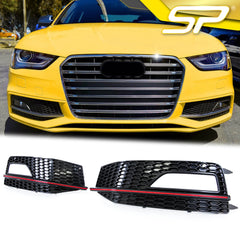 Lüftungsgitter Nebelscheinwerfer mit ROT Leisten für Audi A4 S4 B8.5 S-Line 2012-2015