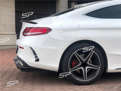 Schwarz Heck Stoßstange Flossen Flaps für Mercedes Benz C-Klasse C205 Coupe A205 Cabrio AMG Line C43 AMG pz15