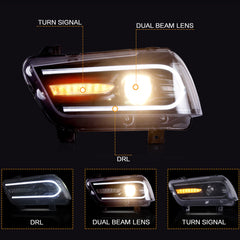LED DRL Projektor Scheinwerfer für Dodge Charger 2011-2014 Halogen Model