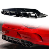 Heckdiffusor Auspuffblenden Schwarz Glanz für Mercedes CLS C257 AMG Line 18-23 OHNE ABE