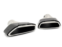 NEU Chrom Carbon Fiber Auspuffblenden Auspuff Endrohr Satz Passend für 5er G30 G31 Sport Paket ab17 et276