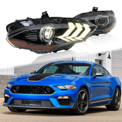 NEU LED-Scheinwerfer Frontscheinwerfer für Ford Mustang 2018-2020 Projektor mit dual Len-Strahlen
