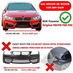 NEU Carbon Optik Front Stoßstange Splitter Spoiler Flaps Passend für F80 M3 F82 F83 M4 2014-2020