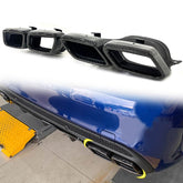 NEU Schwarz Carbon Auspuffblenden Auspuff Endrohr für Mercedes Benz C63 E63 AMG Stoßstange et273