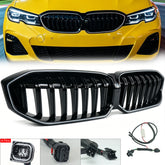 Schwarz LED Kühlergrill Nieren Grill Frontgrill für BMW 3er G20 G21 2023+