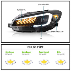 LED Paar Scheinwerfer für Subaru WRX /WRX STI Dynamische Start-up 2015-2021