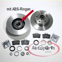 NEU 245mm Bremsscheiben ABS Ringe Bremsbeläge Radlager hinten für Audi A4 B5 8D 1994-2001