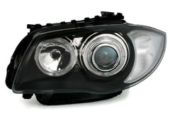 NEU Angel Eyes Scheinwerfer Schwarz Passend für 1er E81 E82 E87 E88 2004-2011 vor LCI E-Prüfzeichen