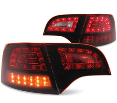 JOM LED Rückleuchten Set für Audi A4 B7 Avant Kombi in DUNKEL ROT CHERRY KIRSCH