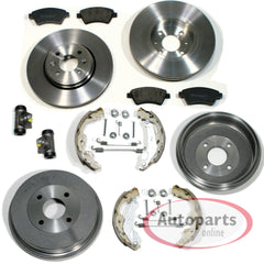 NEU 258mm Bremsscheiben Beläge vorne Bremstrommel Radzylinder hinten für Ford Fiesta VI ab 2008