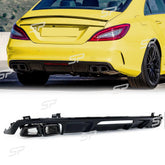 Diffusor Heckdiffusor Auspuff Endrohre Schwarz für Mercedes CLS W218 C218 AMG Line 12-18