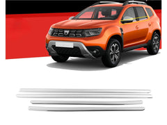 Fensterleisten für Dacia Duster 2018-2024 4 tlg Edelstahl Zierleisten Silber