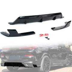 3-teilig Diffusor Heckdiffusor Schwarz Glanz für BMW X6 G06 M Paket 2019+ OHNE ABE