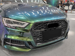 Sport Grill Wabengrill Kühlergrill Schwarz für AUDI A3 S3 8V S Line Facelift 16-20 NON ACC fg164