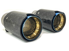 NEU Geschmiedet Auspuffblende Endrohre Sportauspuff Passend für M Stoßstange Universal 60-63mm et279