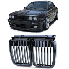 NEU Sport Kühlergrill Frontgrill Grill Schwarz Glanz Passend für 3er E30 Limousine Touring 1982-1994