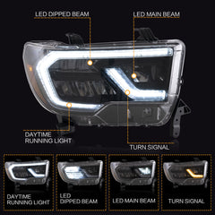 LED Scheinwerfer Frontscheinwerfer für Toyota Tundra 2007–2013 Toyota Sequoia 2008–2020