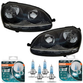 NEU Scheinwerfer + Osram Cool Blue Intense Schwarz für VW GOLF 5 2003-2009 VW JETTA 3 2005-2010 mit E-Prüfzeichen