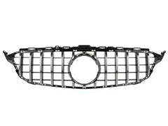 GT LOOK Chrom Kühlergrill Frontgrill Front Grill für Mercedes Benz C Klasse W205 S205 C205 A205 2014 2015 2016 2017 2018