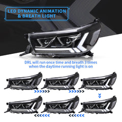 LED Scheinwerfer Frontscheinwerfer für Toyota Hilux Vigo Revo 2015 - 2020