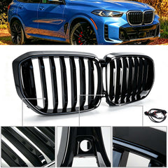 LED Kühlergrill Grill Frontgrill Schwarz Einsteg für BMW X5 G05 2023-2026 LCI