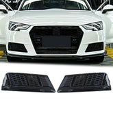 Lüftungsgitter Nebelscheinwerfer Blenden Gitter Schwarz für Audi A4 B9 2015-2019