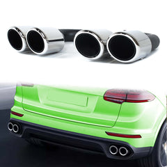 Auspuffblenden Endrohre Chrom für Porsche Cayenne Serien 92A S Hybird 958 V6 2010-2014
