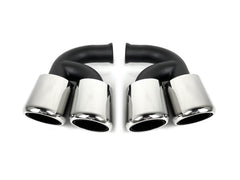 Sport Auspuff Auspuffblenden Endrohre Chrom für Porsche Cayenne 92A V8 2010-2014 et101