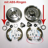 NEU 203mm Bremstrommel ABS Ringe Radlager Bremsbacken hinten für Ford Fusion 2002-2012