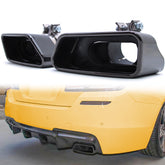 Schwarz 8 Zylinder Optik Auspuffblenden Endrohrblende Endrohr Edelstahl Passend für 5er F10 F11 520d 520i 6er F12 F13 640d 650i et88