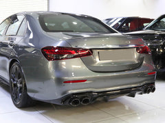BENZIN Heck Diffusor + Auspuff Schwarz für Mercedes E-Klasse W213 AMG Line Facelift 2020+