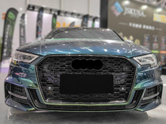 Sport Grill Wabengrill Kühlergrill Schwarz für AUDI A3 S3 8V S Line Facelift 2016-2020 NON ACC fg164