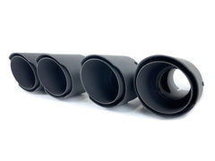 Matt Carbon Endrohr Auspuffblenden Duplex für AUDI A4 A5 B8 A6 C7 Q5 8U et298