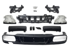 Heckdiffusor Auspuffblenden Schwarz Glanz für Mercedes CLS C257 AMG Line 18-23 OHNE ABE