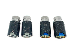 NEU Geschmiedet Auspuffblende Endrohre Sportauspuff Passend für M Stoßstange Universal 60-63mm et279