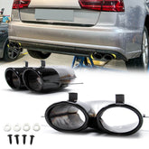 Auspuffblenden Endrohrblende Glanz Schwarz für AUDI A6 C7 Limo S Line 2015-2018