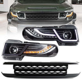 LED Paar Scheinwerfer für Toyota FJ Cruiser mit schwarzem Grill 2007-2014