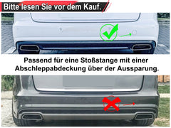 Schwarz Glanz Diffusor Endrohre für AUDI A6 Heckdiffusor C7 4G mit Seriens. MOPF 15-18