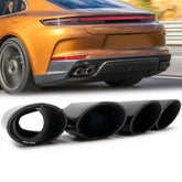Schwarz Glanz Auspuffblenden Endrohre für Porsche Panamera 972 2024+ et314