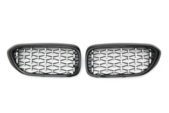 Front Stoßstange Grill Diamantgrill Kühlergrill Chrom Passend für 5er G30 G31 LCI 2020+