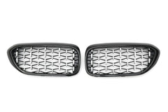 Front Stoßstange Grill Diamantgrill Kühlergrill Chrom Passend für 5er G30 G31 LCI 2020+