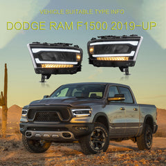 Voll-LED-Scheinwerfer Frontscheinwerfer für Dodge Ram 1500 2019-2021 Klares 2er-Paar