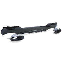 440i Optik Heck Diffusor + Auspuffblenden Schwarz Passend für 4er G22 G23 420i 420d 430i 430d 2020+