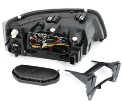 NUE Scheinwerfer Set Schwarz mit Doppellinsen für VW T5 Bus Multivan 2003-2009 H1 H7 mit E-Prüfzeichen